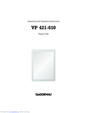 Gaggenau Teppan Yaki VP 421-610 Operating And Assembly Instructions Manual