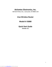 ActionTec R3000 Quick Start Manual