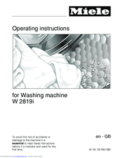 Miele W 2819i Operating Instructions Manual