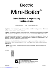 Electro Industries Mini-Boiler EMB-W-9 Installation & Operating Instructions Manual
