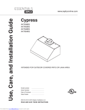Zephyr Cypress AK7854BS Use, Care And Installation Manual
