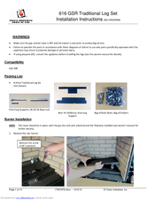 Travis Industries 616 GSR Installation Instructions Manual
