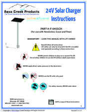Aqua Creek F-045SCH Instruction Manual