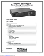 NewMar PM-24-80 Installation And Operation Manual