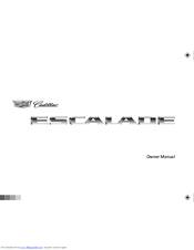 Cadillac Escalade 2016 Owner's Manual