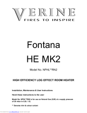 Verine Fontana HE MK2 NPHL**RN2 Installation, Maintenance & User Instructions