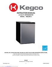 Kegco MDC330-1 Instruction Manual