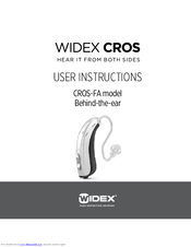 Widex CROS-FA User Instructions