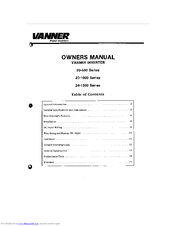 Vanner 20-500 Series Owner's Manual