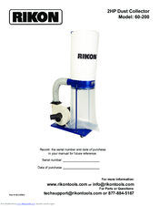 Rikon Power Tools 60-200 Instructions Manual