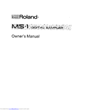 Roland MS-1 Owner's Manual