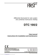 First DTC 100/2 TDG User Manual