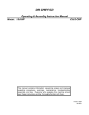 DR 18.0 HP Operating And Assembly Instruction Manual