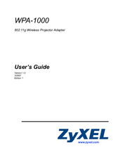 ZyXEL Communications WPA-1000 User Manual