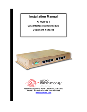 Audio international AI-HUB-03-x Installation Manual
