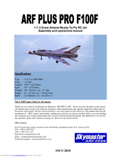 Sky Master ARF PRO F-100F Assembly And Operation Manual