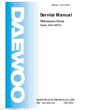Daewoo KOG-875T2S Service Manual