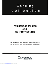 Kleenmaid RH14 Instructions For Use And Warranty Details