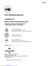 Patterson-Kelley THERMIFIC MODU-FIRE Supplement Manual