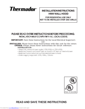 Thermador HNW36 Installation Instructions Manual