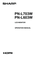 Sharp PN-L603W Operation Manual