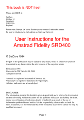 AMSTRAD fidelity SRD400 User Instructions