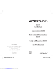 Sportline Solo 910 User Manual