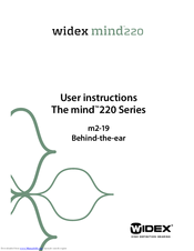 Widex Mind220 m2-19 User Instructions