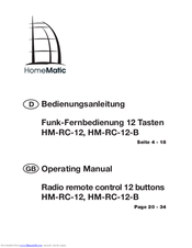 HomeMatic HM-RC-12 Operating Manual