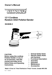 Simoniz 39-9049-2 Owner's Manual