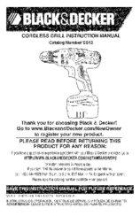 Black & Decker SS12 Instruction Manual
