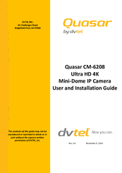 Quasar CM-6208 User And Installation Manual