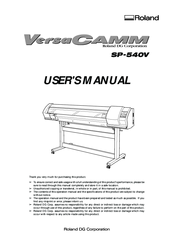 Roland versaCamm sp-540v User Manual