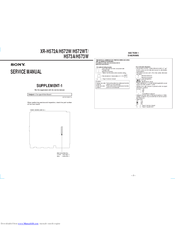 Sony XR-H572WT Service Manual