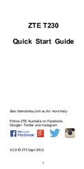 Zte T230 Quick Start Manual