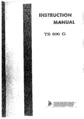 Sommerkamp TS 600 G Instruction Manual