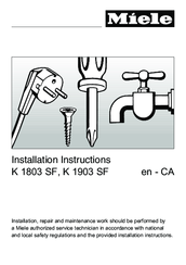 Miele K 1903 SF Installation Instructions Manual