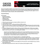 Gaggia semi automatic Care Manual