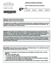 Astria Sheridan18PM Installation And Operation Instructions Manual