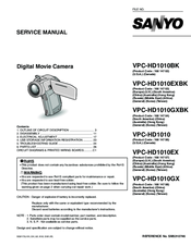 Sanyo Xacti VPC-HD1010GX Service Manual
