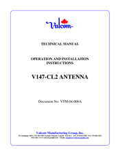 Valcom V147-CL2 Operation And Installation Instructions Manual