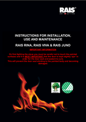 Rais RINA Instructions For Installation, Use And Maintenance Manual