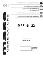 Mase MPF 16-22 Use And Maintenance Manual