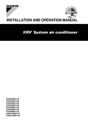 Daikin FXSQ125M7V1B Installation And Operation Manual