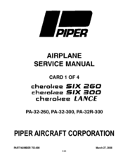 Piper Cherokee SIX 300 Service Manual
