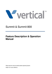 Vertical summit 800 Operation Manual