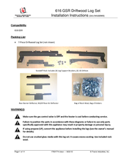 Travis Industries 616 GSR Installation Instructions Manual