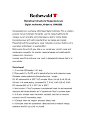 Rothewald 10002896 Operating Instructions Manual