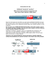 Humalog KwikPen Mix50/50 Instructions For Use Manual