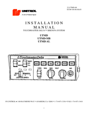 Unitron UTMD-MB Installation Manual